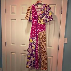 Kate Spade Keri Simply Cinema Watercolor Abstract Shift Dress Size 0 Blue Pink main image 1